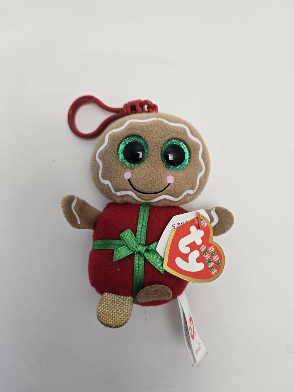 TY Baby Beanies Key Clip “Sweetsy” the Gingerbread Present *Small* (3 inch)